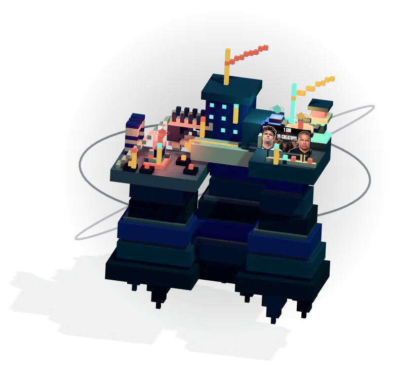 Signal Monastery, an editable cliff world with bridges and a working billboard